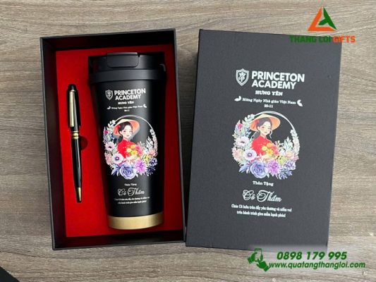 Combo Quà Tặng (Ly+Bút) - In Khắc Tên Nhân Ngày Phụ Nữ 8-3
