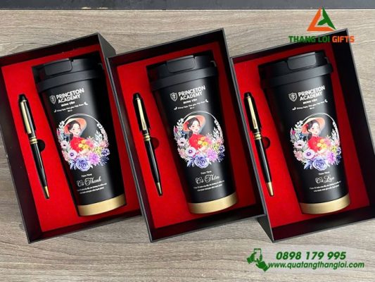 Combo Quà Tặng (Ly+Bút) - In Khắc Tên Nhân Ngày Phụ Nữ 8-3