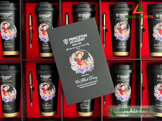 Combo Quà Tặng (Ly+Bút) - In Khắc Tên Nhân Ngày Phụ Nữ 8-3