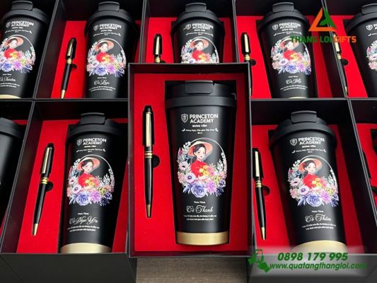 Combo Quà Tặng (Ly+Bút) - In Khắc Tên Nhân Ngày Phụ Nữ 8-3