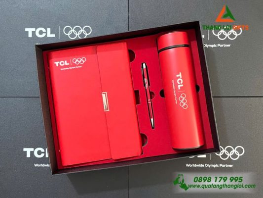 Set Quà Tăng (Sổ+Bình+Bút) - In Khắc Logo Doanh Nghiệp TCL
