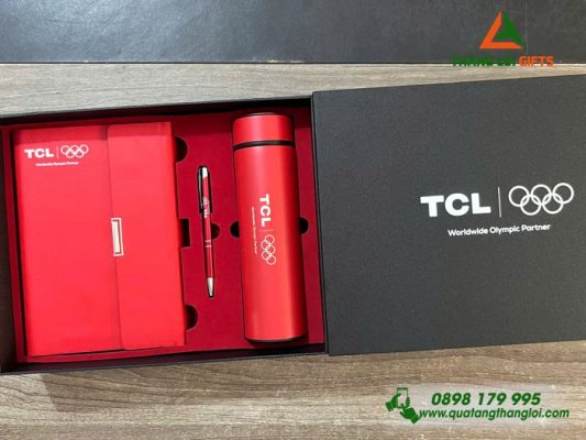 Set Quà Tăng (Sổ+Bình+Bút) - In Khắc Logo Doanh Nghiệp TCL