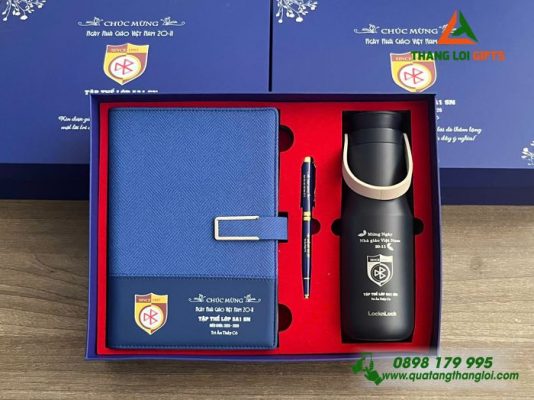 Giftset (Sổ+Bình Lock+Bút) – In Khắc Lời Cảm Ơn Nhân Ngày Phụ Nữ 8/3