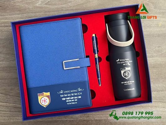 Giftset (Sổ+Bình Lock+Bút) – In Khắc Lời Cảm Ơn Nhân Ngày Phụ Nữ 8/3