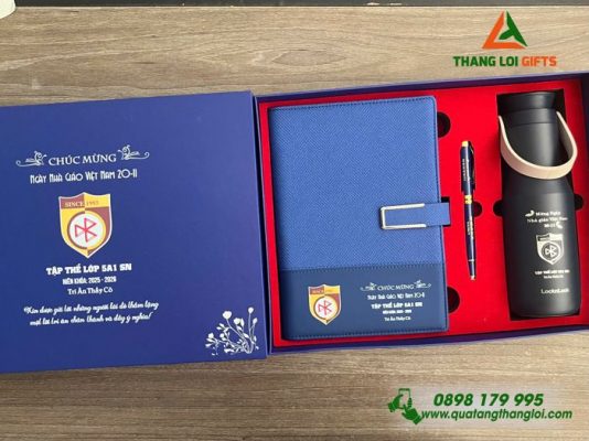 Giftset (Sổ+Bình Lock+Bút) – In Khắc Lời Cảm Ơn Nhân Ngày Phụ Nữ 8/3