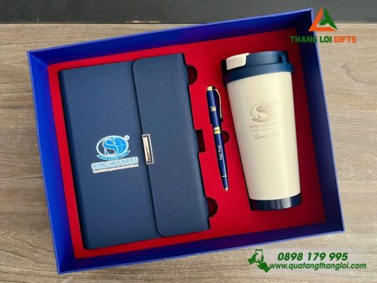 Giftset (Sổ+Ly+Bút) - In Khắc Logo Doanh Nghiệp Super Cargo Service