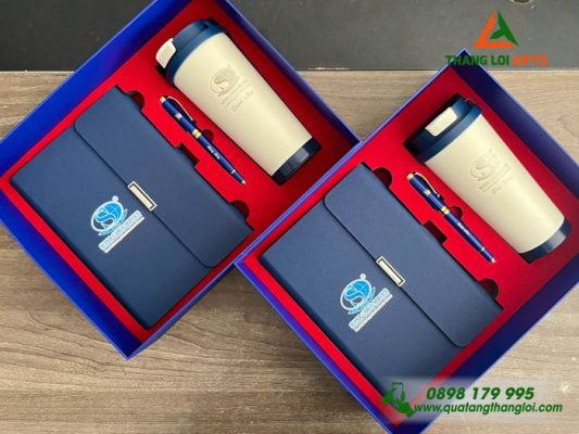 Giftset (Sổ+Ly+Bút) - In Khắc Logo Doanh Nghiệp Super Cargo Service
