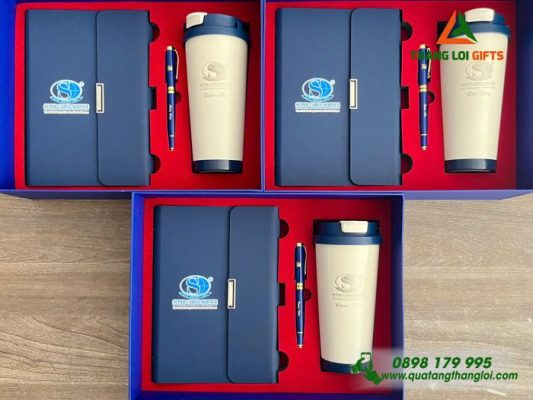 Giftset (Sổ+Ly+Bút) - In Khắc Logo Doanh Nghiệp Super Cargo Service
