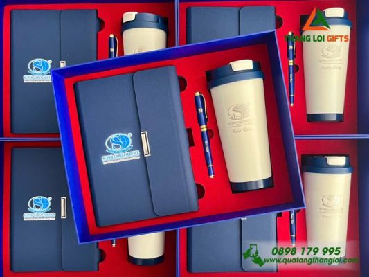 Giftset (Sổ+Ly+Bút) - In Khắc Logo Doanh Nghiệp Super Cargo Service