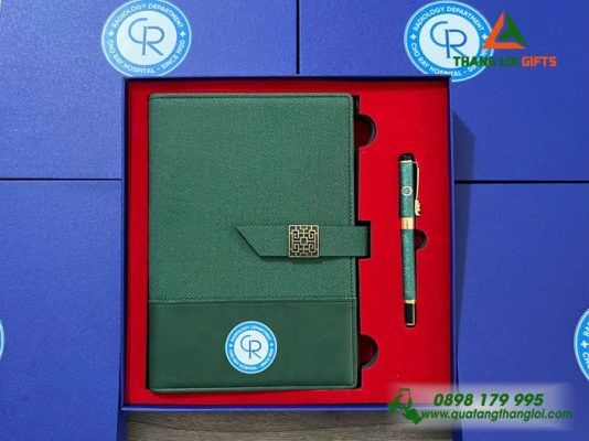Bộ Quà Tặng (Sổ+Bút) - In Khắc Logo Bệnh Viện Chợ Rẫy