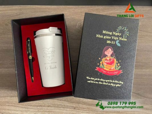 Combo Qùa Tặng (Ly+Bút) - In Khắc Hình Ảnh Nhân Ngày Phụ Nữ