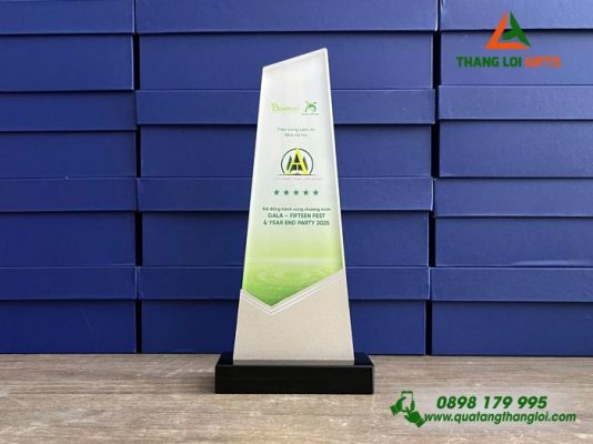 Cup Pha Lê - In logo 15 Năm Doanh Nghiệp BAMBOO