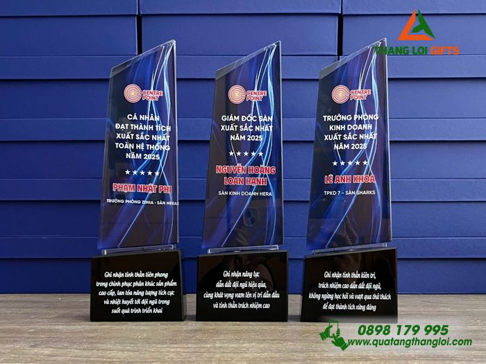 Cup Pha Le - In Logo Doanh Nghiep CENTRE POINT (4) CPT 12 - Kỷ Niệm Chương - Biểu Tượng Tôn Vinh Thành Tích Xuất Sắc