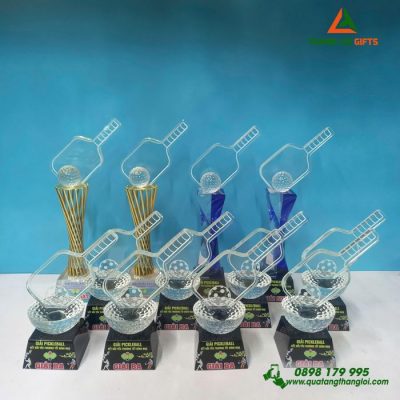 Cup Pha Lê - In Logo Pickleball Vinh Danh Giải Thưởng