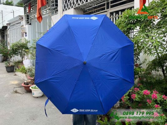 Ô Dù Cầm Tay Màu Xanh – In Logo Doanh Nghiệp R&D VPIC Group