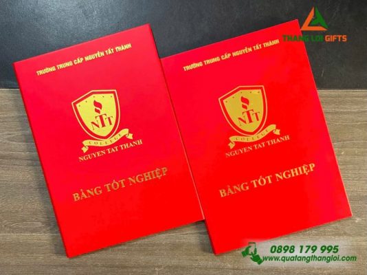 Bìa Đựng Giấy Tốt Nghiệp – Ép Kim Logo Trường ĐH Nguyễn Tất Thành