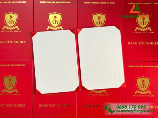 Bìa Đựng Giấy Tốt Nghiệp – Ép Kim Logo Trường ĐH Nguyễn Tất Thành