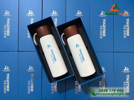 Bình Giữ Nhiệt Nắp Gỗ - In Logo Cam Ranh Riviera Beach Resort & Spa