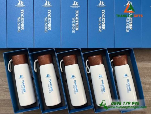 Bình Giữ Nhiệt Nắp Gỗ - In Logo Cam Ranh Riviera Beach Resort & Spa