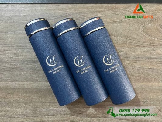 Bình Giữ Nhiệt 500ml Màu Xanh - Khắc Logo Doanh Nghiệp Hằng Huy