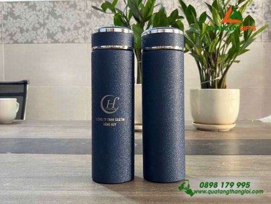Bình Giữ Nhiệt 500ml Màu Xanh - Khắc Logo Doanh Nghiệp Hằng Huy