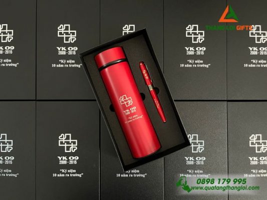 Bộ Quà Tặng (Bình+Bút) – In Khắc Logo Kỷ Niệm 10 Năm Ra Trường