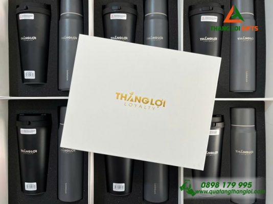 Giftset (Bình Lock+Ly Lock) - Khắc Logo Doanh Nghiệp Thắng Lợi Loyalty