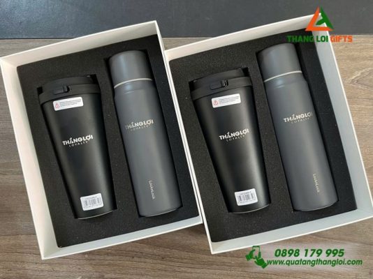 Giftset (Bình Lock+Ly Lock) - Khắc Logo Doanh Nghiệp Thắng Lợi Loyalty