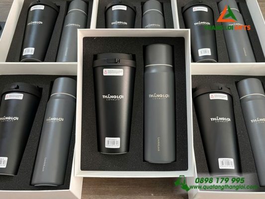 Giftset (Bình Lock+Ly Lock) - Khắc Logo Doanh Nghiệp Thắng Lợi Loyalty