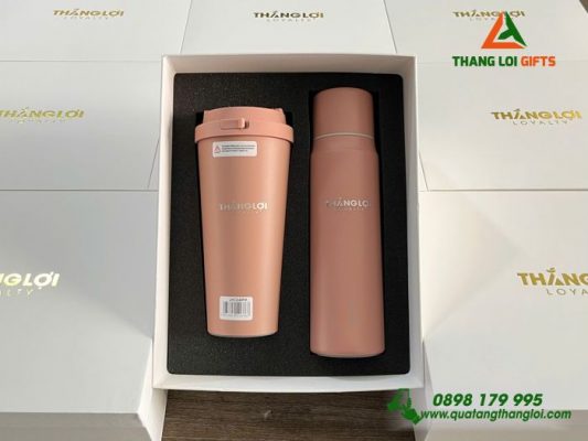 Giftset (Bình Lock+Ly Lock) - Khắc Logo Doanh Nghiệp Thắng Lợi Loyalty