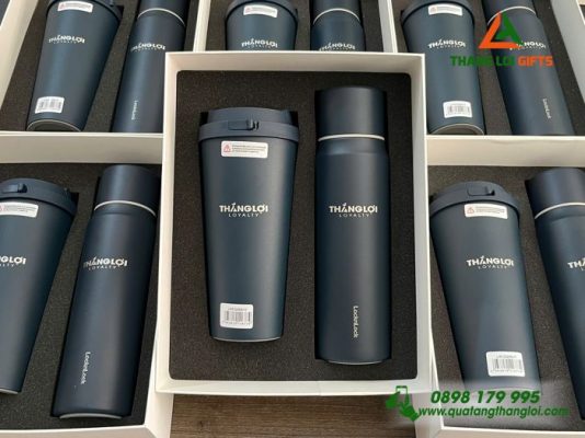 Giftset (Bình Lock+Ly Lock) - Khắc Logo Doanh Nghiệp Thắng Lợi Loyalty