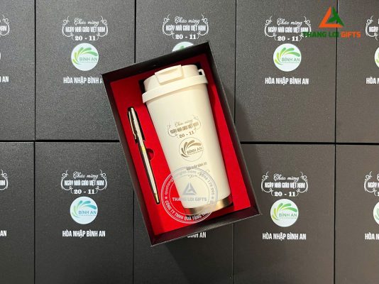 Set Quà Tặng (Ly+Bút) - In Khắc Logo Trung Tâm Hòa Nhập Bình An