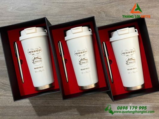 Set Quà Tặng (Ly+Bút) - In Khắc Logo Trung Tâm Hòa Nhập Bình An