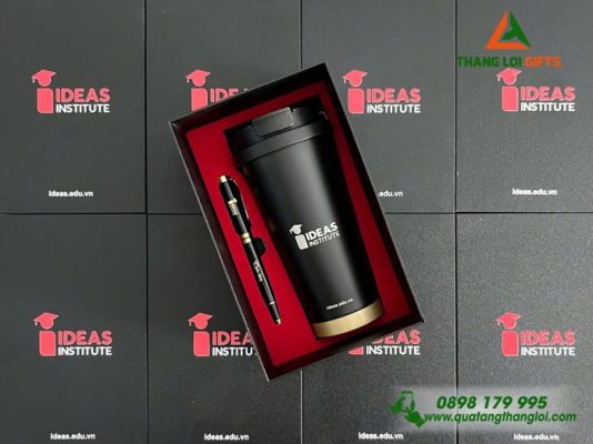 Combo Quà Tặng (Ly+Bút) - In Khắc Logo Doanh Nghiệp IDEAS
