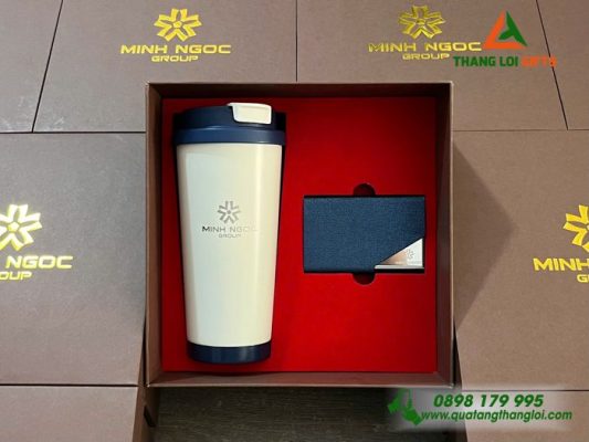 Giftset (Ly+Namecard) - In Khắc Logo Doanh Nghiệp Minh Ngọc Group