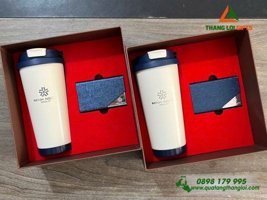 Giftset (Ly+Namecard) - In Khắc Logo Doanh Nghiệp Minh Ngọc Group
