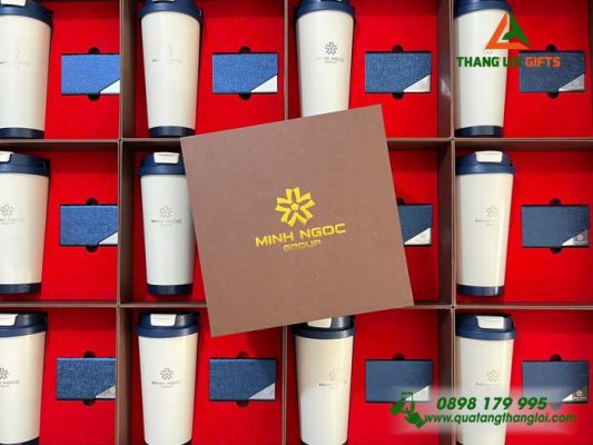Giftset (Ly+Namecard) - In Khắc Logo Doanh Nghiệp Minh Ngọc Group