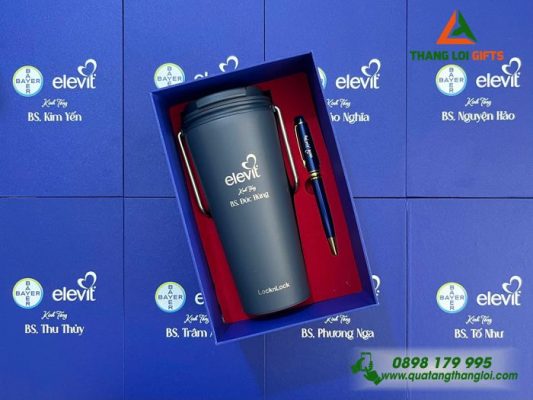 Set Quà Tặng (Ly Lock&Lock+Bút) – In Khắc Logo Doanh Nghiệp BAYER