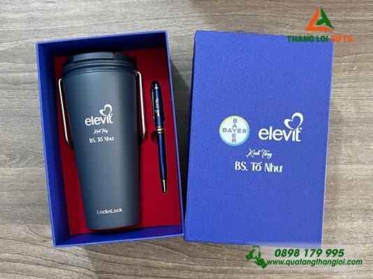 Set Quà Tặng (Ly Lock&Lock+Bút) – In Khắc Logo Doanh Nghiệp BAYER