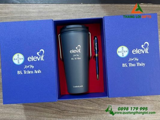 Set Quà Tặng (Ly Lock&Lock+Bút) – In Khắc Logo Doanh Nghiệp BAYER