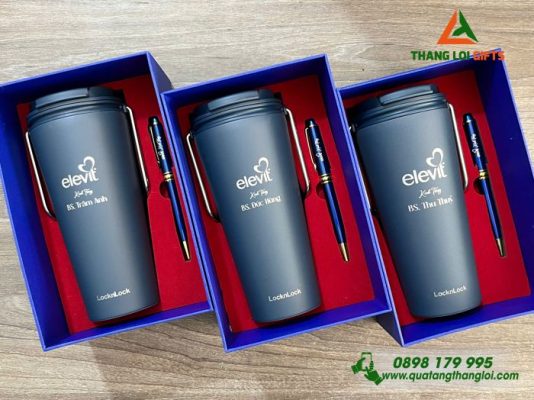 Set Quà Tặng (Ly Lock&Lock+Bút) – In Khắc Logo Doanh Nghiệp BAYER