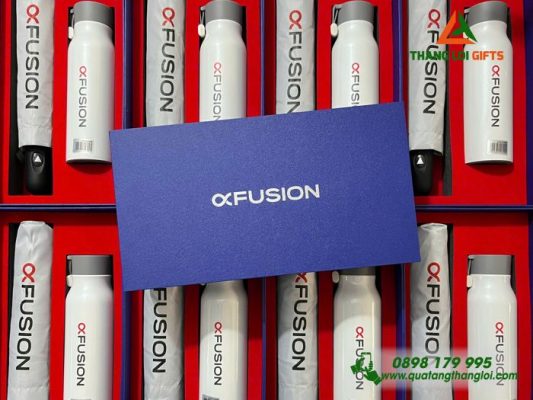 Set Quà Tặng (Ô Dù+Bình Lock&Lock) - In Logo Thương Hiệu FUSION