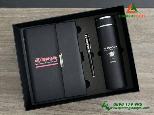 Giftset (Sổ+Bình+Bút) – In Khắc Logo Trại Hè Nghiên Cứu Supernova