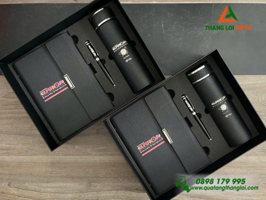 Giftset (Sổ+Bình+Bút) – In Khắc Logo Trại Hè Nghiên Cứu Supernova