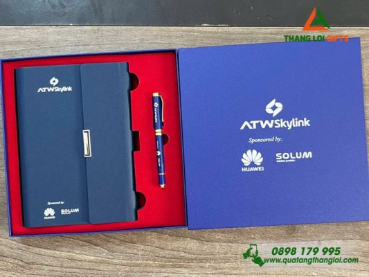 Set Quà Tặng (Sổ+Bút) - In Khắc Logo Doanh Nghiệp HUAWEI