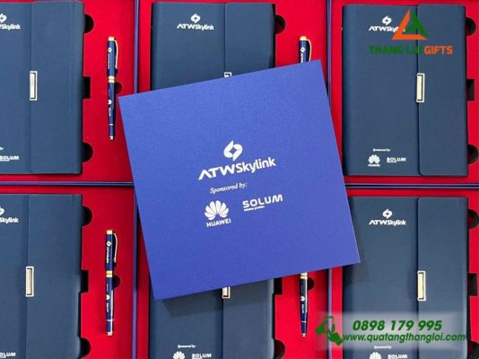 Set Quà Tặng (Sổ+Bút) - In Khắc Logo Doanh Nghiệp HUAWEI