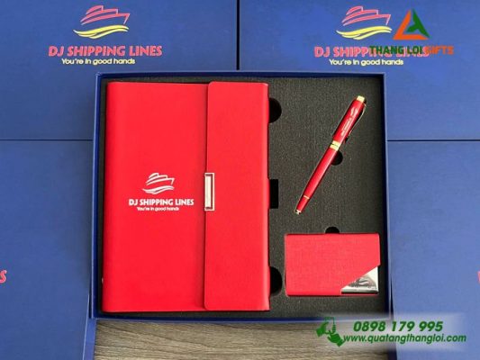 Giftset (Sổ+Namecard+Bút) - In Khắc Logo Doanh Nghiệp DJ Shipping Lines