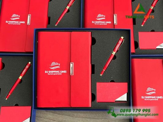 Giftset (Sổ+Namecard+Bút) - In Khắc Logo Doanh Nghiệp DJ Shipping Lines