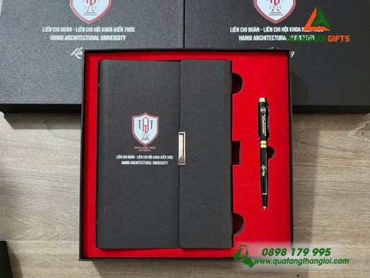 Combo Quà Tặng (Sổ+Bút) - In Khắc Logo Làm Quà Tặng Chi Đoàn