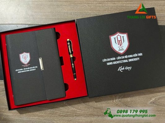 Combo Quà Tặng (Sổ+Bút) - In Khắc Logo Làm Quà Tặng Chi Đoàn